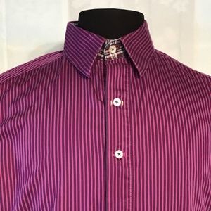 Robert Graham X Purple Stripe Flip Cuff Shirt